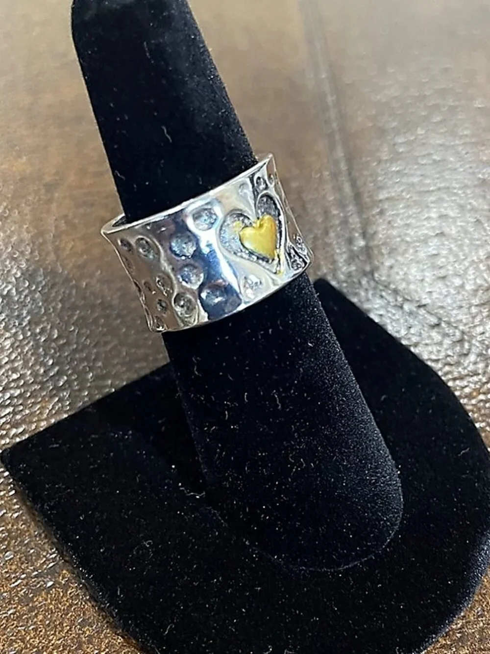 Retro Vintage Dual-Tone Heart Ring - Boho Style | Two-Tone | Size 6 | NWT